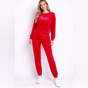 NWT Juicy Couture Women's Red Velour Set